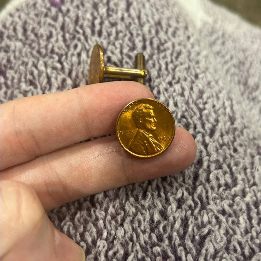 Vintage 1960s Lincoln Penny cufflinks